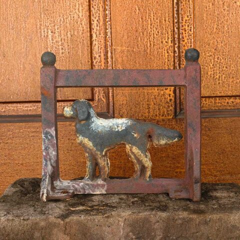 #55819 Cast Iron Dog Boot Scraper on Cut Stone image 2