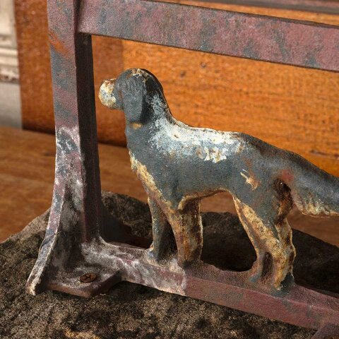 #55819 Cast Iron Dog Boot Scraper on Cut Stone image 3