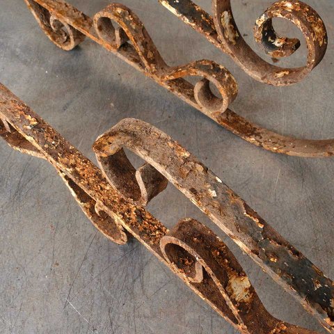 #55821 Set of 2 Antique Wrought Iron Wall Brackets image 5