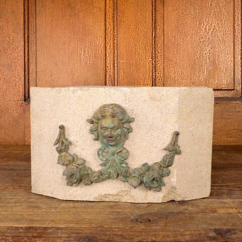 14x8 Stone w/ Metal Figural Garden Ornament