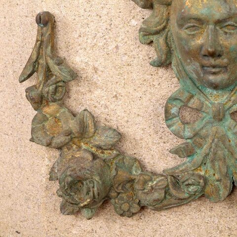 #55822 14x8 Stone w/ Metal Figural Garden Ornament image 3