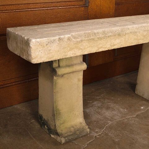 #55830 Architectural 3 Piece Sandstone Garden Bench image 8