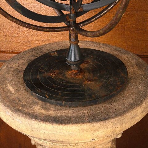 #55839 Metal Garden Armillary on Ornate Pedestal image 8