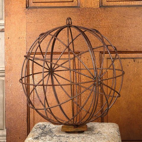 #55843 Metal Sphere & Pedestal Garden Ornament image 2