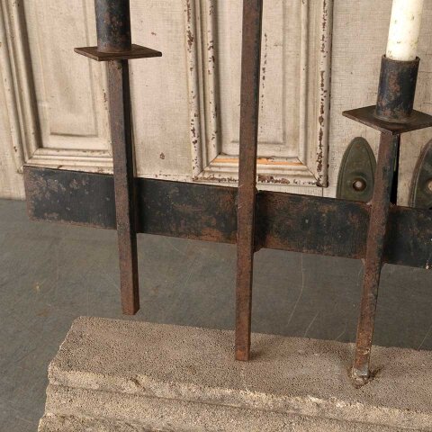 #55856 29x23 Repurposed Stone & Iron Candle Holder image 4