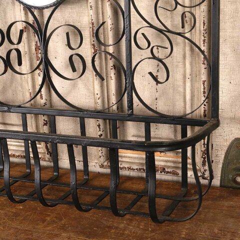 #55858 28x37 Wrought Iron Wall Planter with Mirror image 7