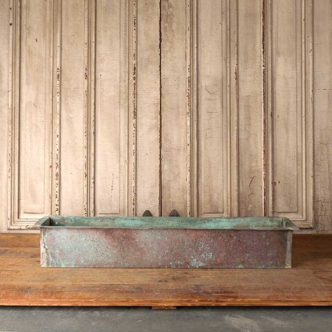Vintage Rectangular Copper Planter Box