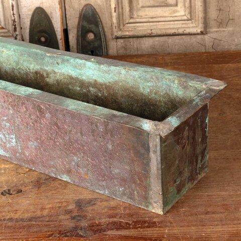 #55859 Vintage Rectangular Copper Planter Box image 3