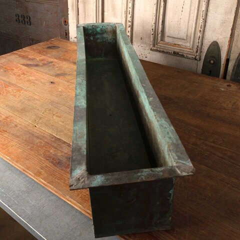 #55859 Vintage Rectangular Copper Planter Box image 4