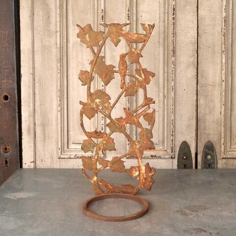 12x28 Rusty Wrought Iron Wall Planter Holder