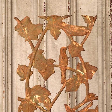 #55866 12x28 Rusty Wrought Iron Wall Planter Holder image 2
