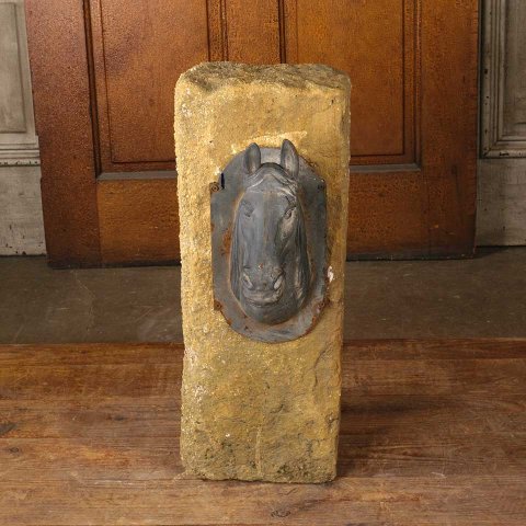 #55869 Cut Stone with Horse Head Garden Ornament image 2