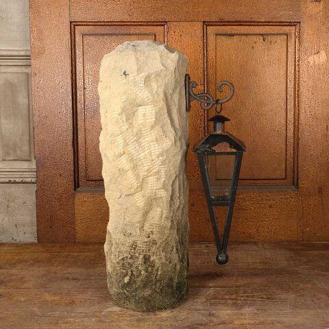 #55870 26" Cut Stone Garden Post w/ Cast Iron Hook image 6