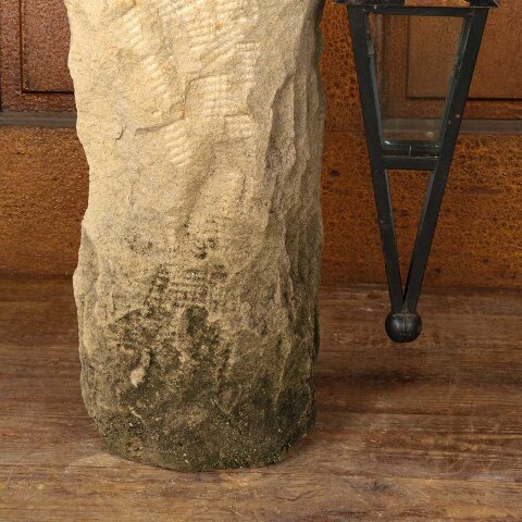 #55870 26" Cut Stone Garden Post w/ Cast Iron Hook image 7