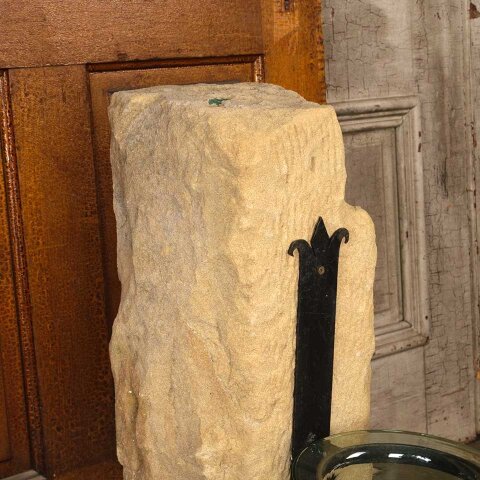 #55874 Cut Stone w/ Pot Holder Garden Ornament image 3