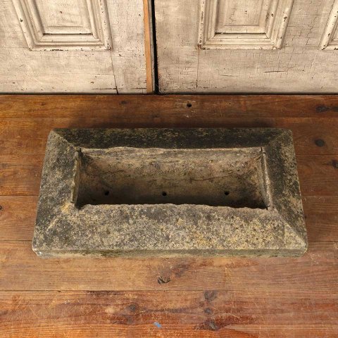 #55875 28x14 Cut Stone Garden Trough Planter image 2