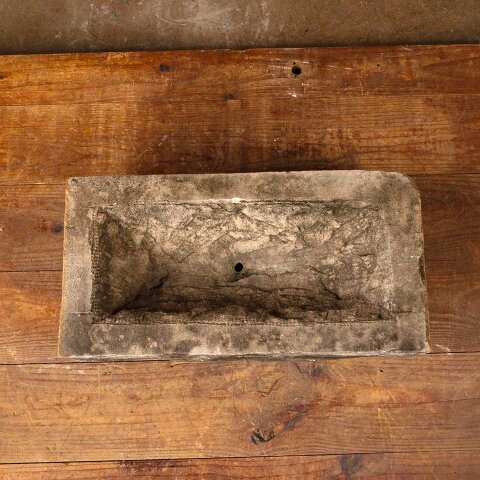 #55876 18x9 Carved Stone Trough Garden Planter image 2