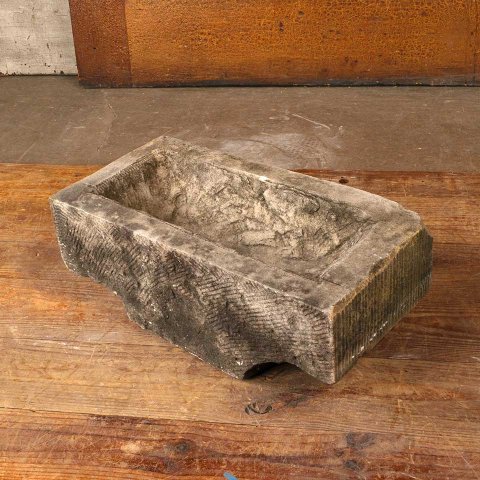 #55876 18x9 Carved Stone Trough Garden Planter image 3