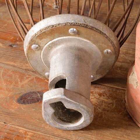 #55891 Metal Whisk & Terra Cotta Garden Ornament image 7