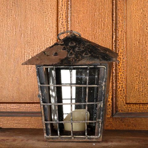 7x7x10 Metal Candle Holder Lantern