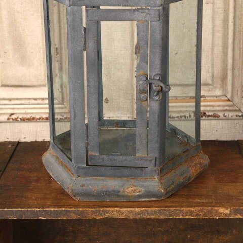 #55903 8x15 Metal & Glass Hexagonal Candle Lantern image 3