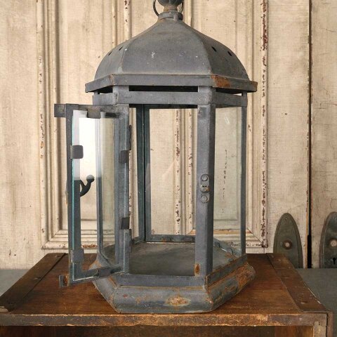 #55903 8x15 Metal & Glass Hexagonal Candle Lantern image 7