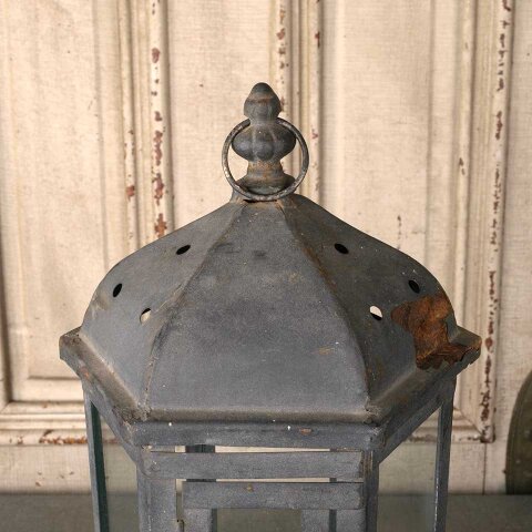 #55904 8x15 Metal & Glass Hexagonal Candle Lantern image 2