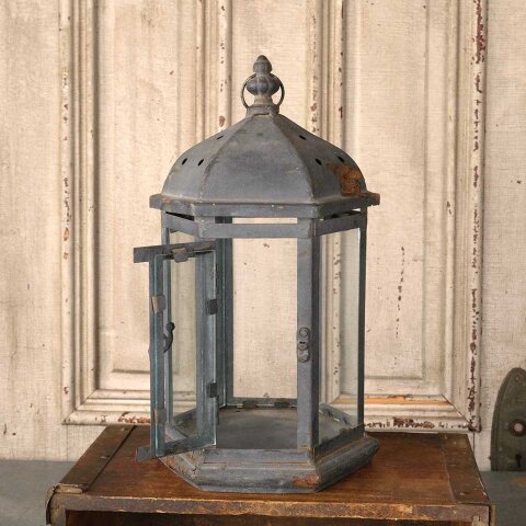 #55904 8x15 Metal & Glass Hexagonal Candle Lantern image 6