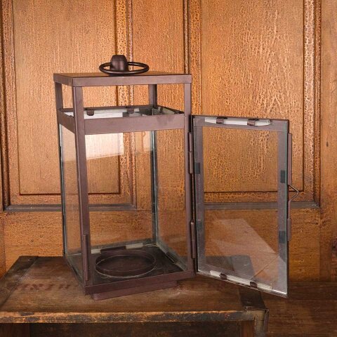 #55908 6x6x14 Modern Metal & Glass Candle Lantern image 2