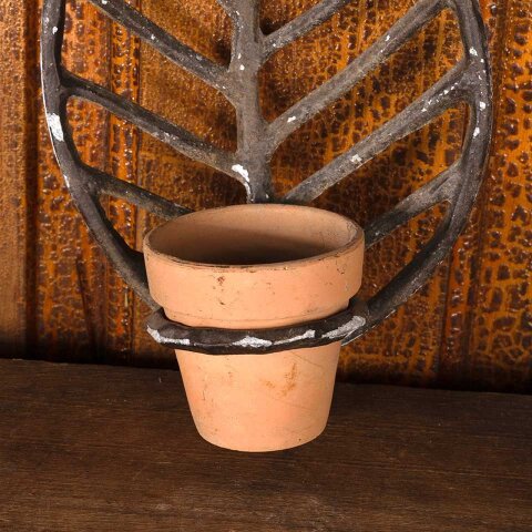 #55925 6x10 Cast Iron Wall-Mount Leaf Pot Holder image 2