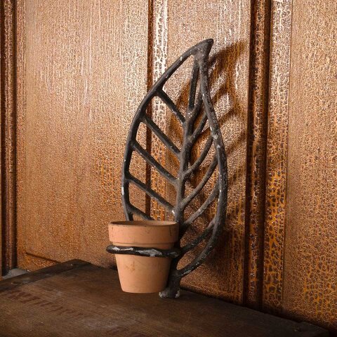 #55925 6x10 Cast Iron Wall-Mount Leaf Pot Holder image 4