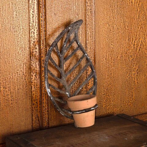 #55925 6x10 Cast Iron Wall-Mount Leaf Pot Holder image 5