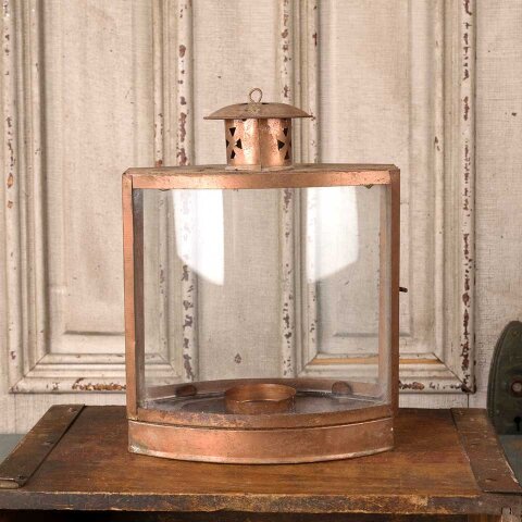 #55931 8x14 Copper & Glass Lantern Candle Holder image 4
