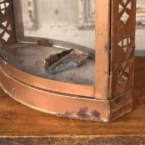 #55935 8x14 Copper & Glass Lantern Candle Holder image 4