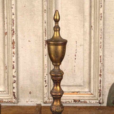 #55946 Antique Brass & Cast Iron Fireplace Andirons image 4