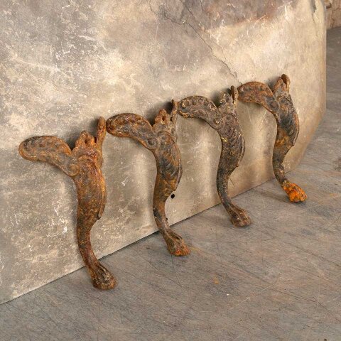 Antique Ornate Cast Iron Furniture Feet Set