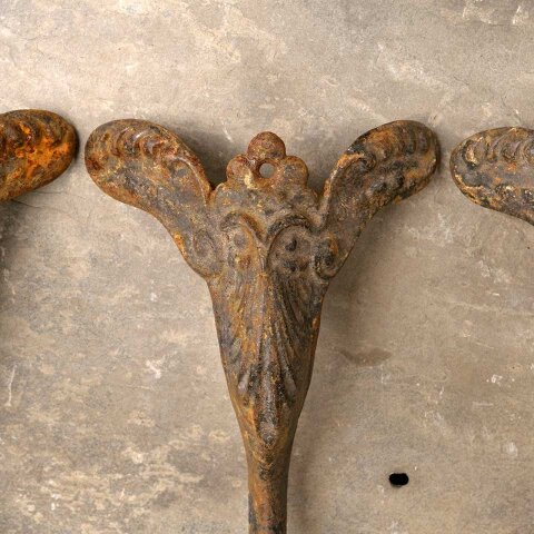 #55956 Antique Ornate Cast Iron Furniture Feet Set image 4