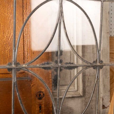 #55981 24x26 Antique Ornate Leaded Glass Window image 8