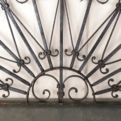 #55989 47x22 Antique Arched Wrought Iron Panel image 2