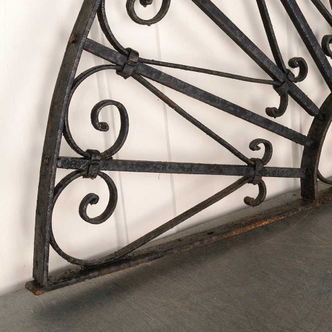 #55989 47x22 Antique Arched Wrought Iron Panel image 3