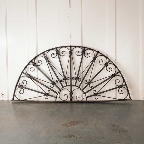 #55989 47x22 Antique Arched Wrought Iron Panel image 4