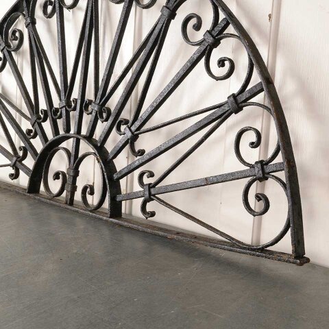 #55989 47x22 Antique Arched Wrought Iron Panel image 5