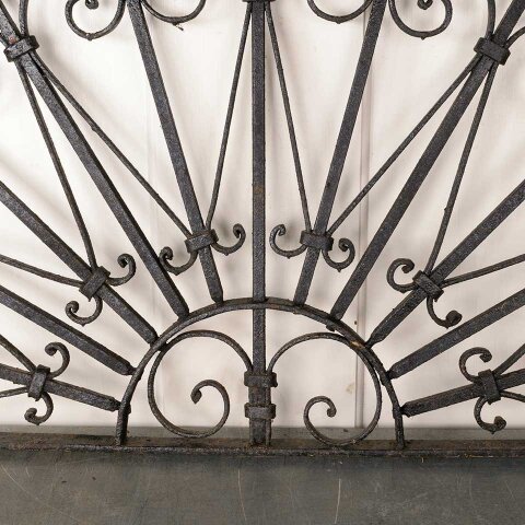 #55989 47x22 Antique Arched Wrought Iron Panel image 6