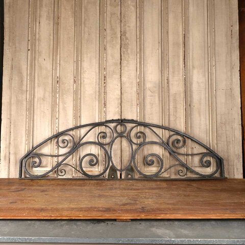61x18 Antique Arched Wrought Iron Panel