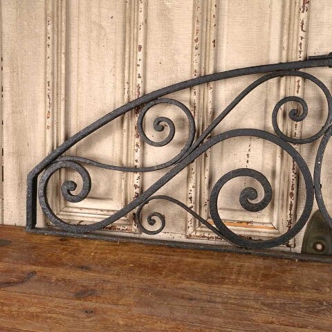 #55990 61x18 Antique Arched Wrought Iron Panel image 2