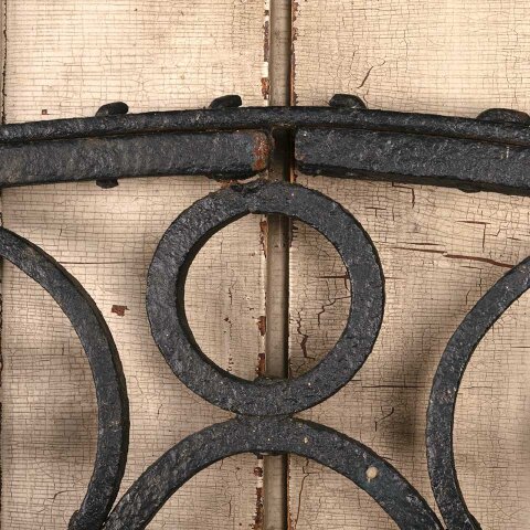 #55990 61x18 Antique Arched Wrought Iron Panel image 3