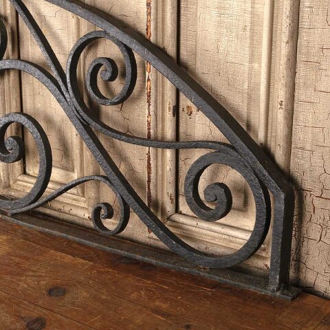 #55990 61x18 Antique Arched Wrought Iron Panel image 4