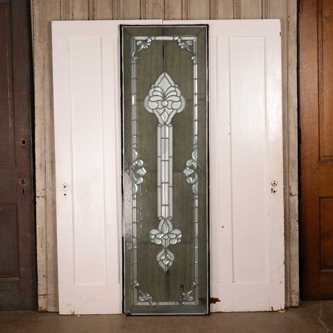 24x79 Vintage Leaded Glass Sidelite Window