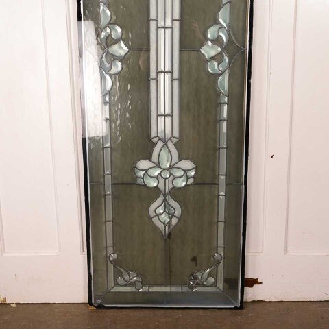 #55992 24x79 Vintage Leaded Glass Sidelite Window image 3