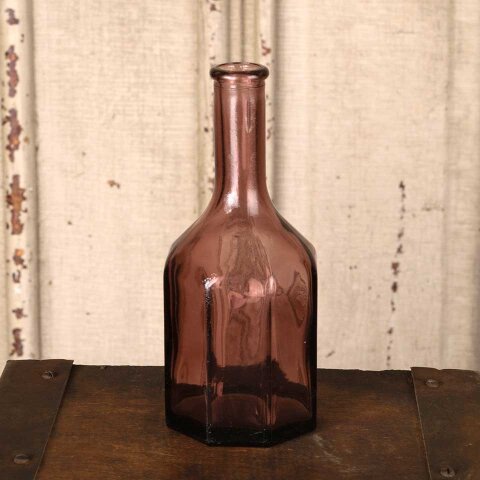 #56009 2x6 Vintage Octagonal Purple Glass Vase image 2